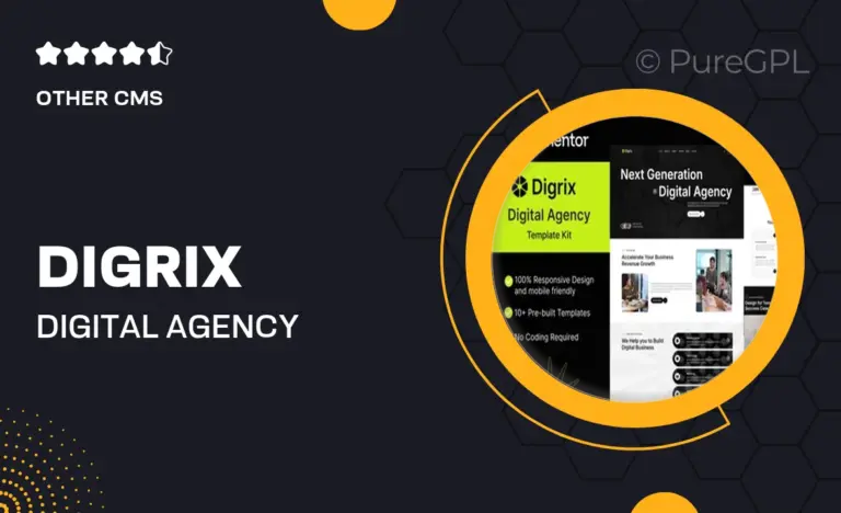 digrix digital agency elementor template kit