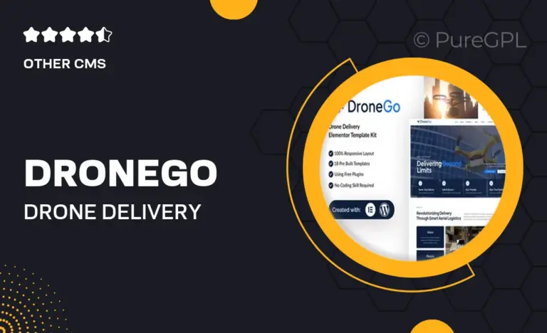dronego drone delivery elementor template kit