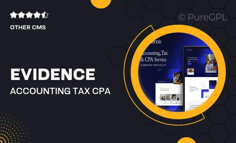 evidence accounting tax cpa service elementor template kit