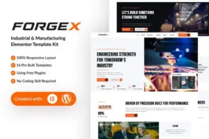 ForgeX – Industrial & Manufacturing Elementor Template Kit