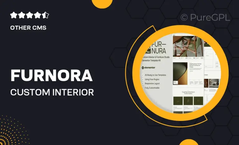 furnora custom interior furniture studio elementor template kit