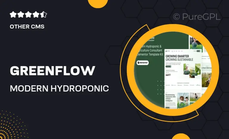 greenflow modern hydroponic agriculture consultant elementor pro template kit
