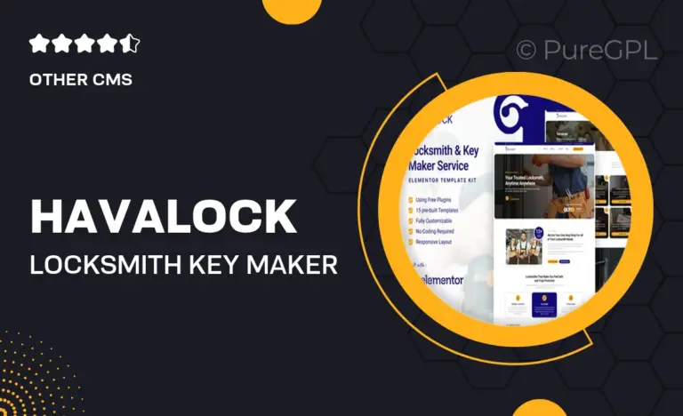 havalock locksmith key maker service elementor template kit