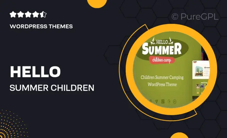 hello summer children camp wordpress theme