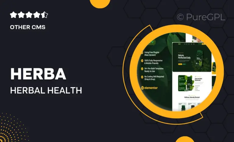 herba herbal health wellness elementor template kit