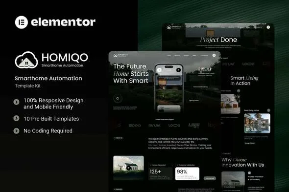 homiqo smarthome automation elementor template kit 1
