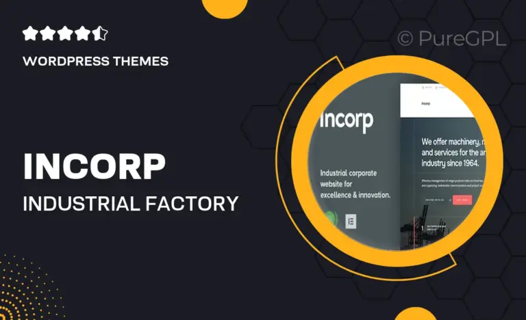 incorp industrial factory corporate wordpress theme