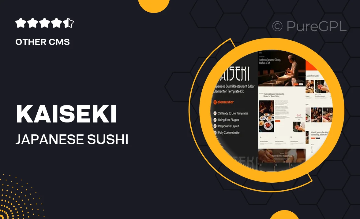 Kaiseki – Japanese Sushi Restaurant & Bar Elementor Template Kit