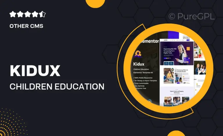 kidux children education elementor template kit