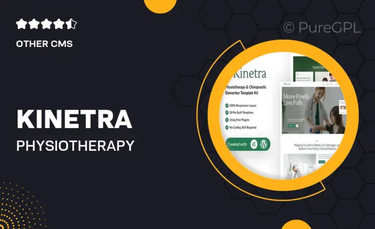 kinetra physiotherapy chiropractic elementor template kit
