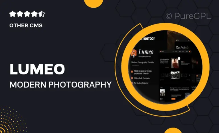 lumeo modern photography portfolio elementor template kit