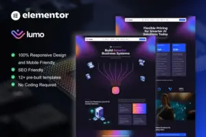 Lumo – Artificial Intelligence & Technology Services Elementor Pro Template Kit