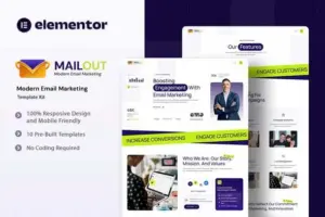 Mailout – Moden Email Marketing Elementor Template Kit