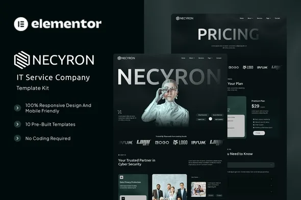 necyron it service company elementor template kit 1