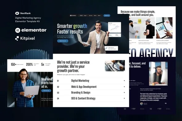 nextrank digital marketing agency elementor template kit 1