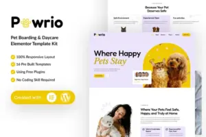 Pawrio – Pet Boarding & Daycare Elementor Template Kit
