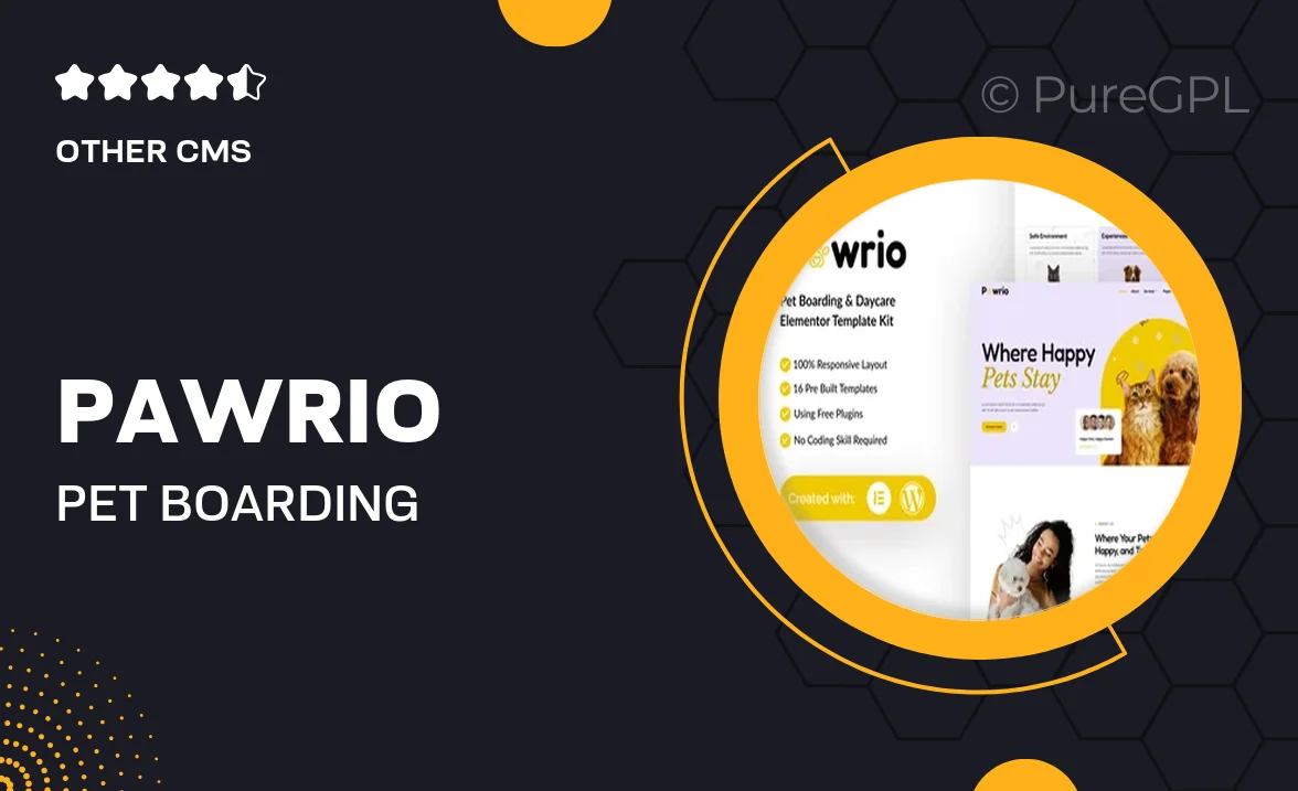 Pawrio – Pet Boarding & Daycare Elementor Template Kit
