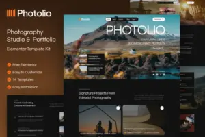 Photolio – Photography Studio & Portfolio Elementor Template Kit