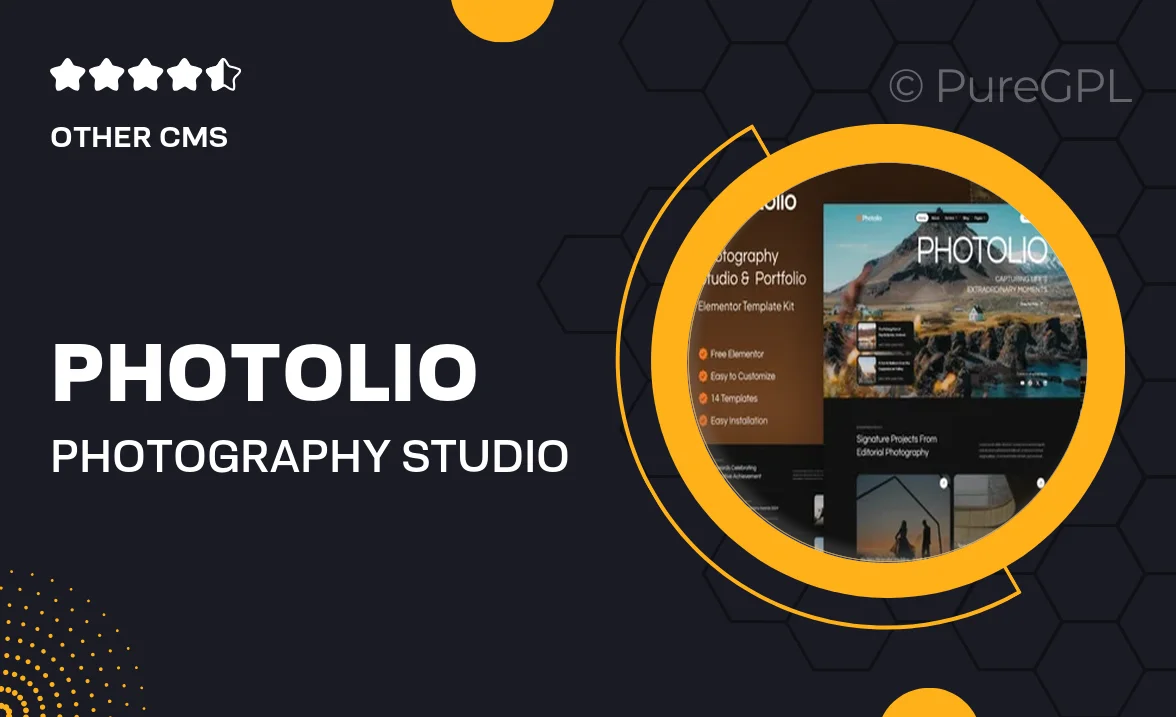 Photolio – Photography Studio & Portfolio Elementor Template Kit
