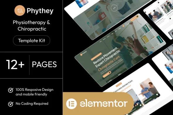 phythey physiotherapy chiropractic elementor template kit 1
