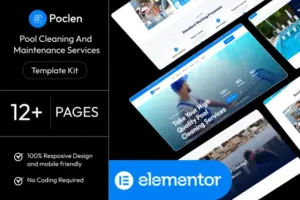 Poclen – Pool Cleaning & Maintenance Services Elementor Template Kit