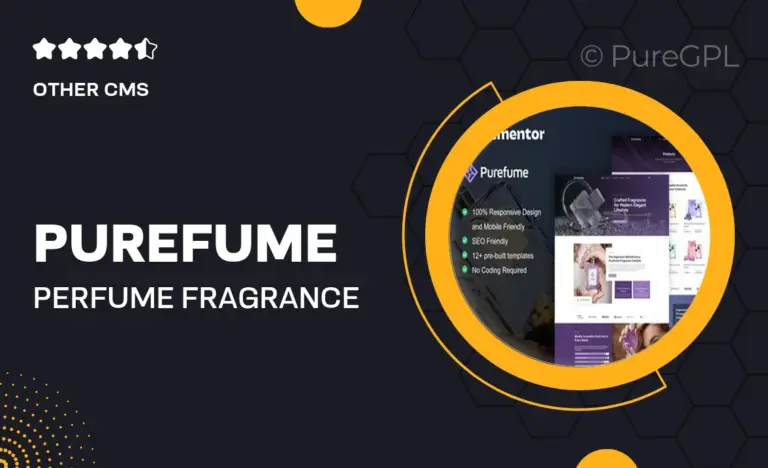 purefume perfume fragrance elementor pro template kit