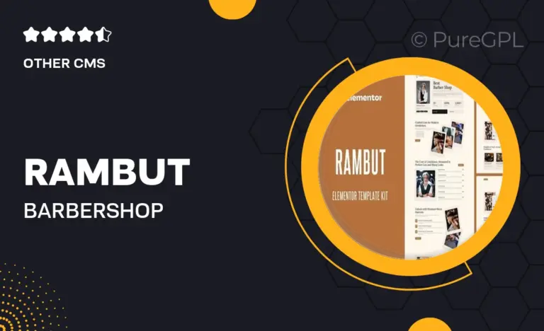 rambut barbershop elementor pro template kit
