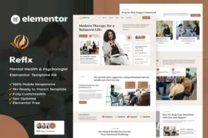 Reflx – Mental Health & Psychologist Elementor Template Kit