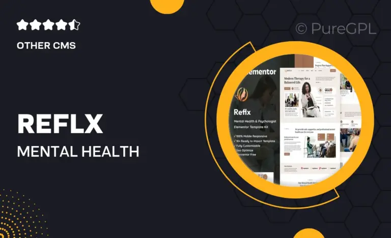 reflx mental health psychologist elementor template kit
