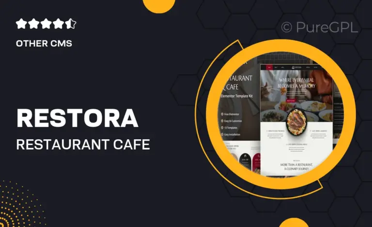 restora restaurant cafe elementor template kit