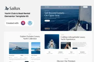 Sailux – Yacht Club & Boat Rental Elementor Template Kit