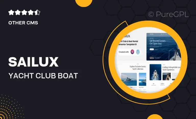 sailux yacht club boat rental elementor template kit