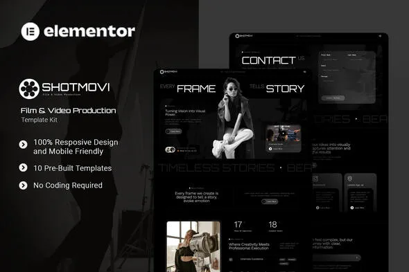 shotmovi film video production elementor template kit 1