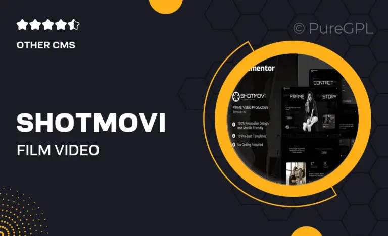 shotmovi film video production elementor template kit
