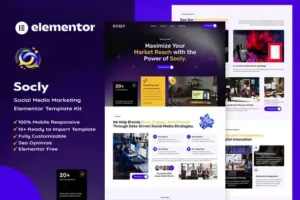 Socly – Social Media Marketing Agency Elementor Template Kit