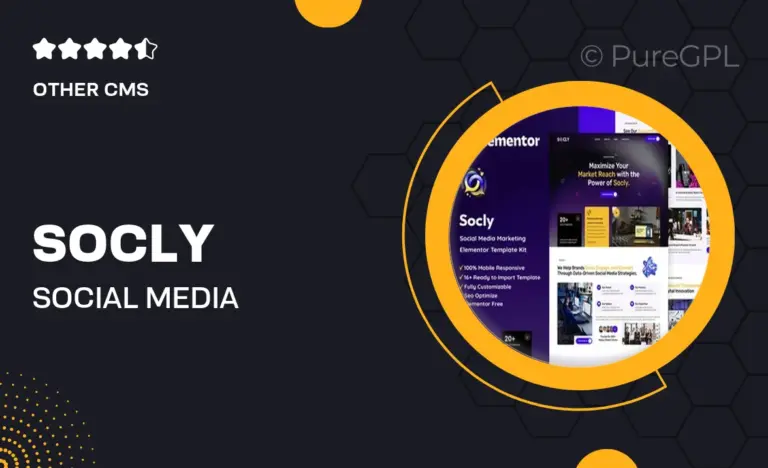 socly social media marketing agency elementor template kit