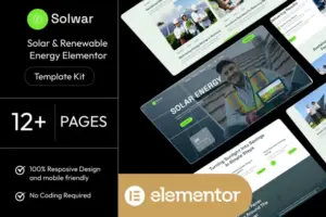 Solwar – Solar & Renewable Energy Elementor Template Kit