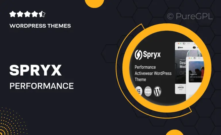 spryx performance activewear wordpress theme