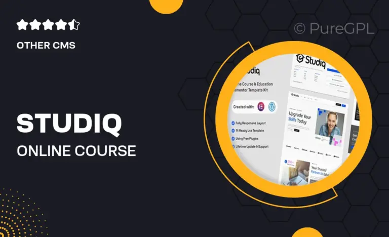 studiq online course education elementor template kit