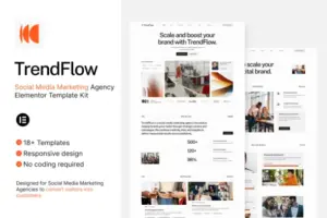 TrendFlow – Social Media Marketing Agency Elementor Template Kit
