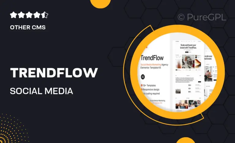 trendflow social media marketing agency elementor template kit