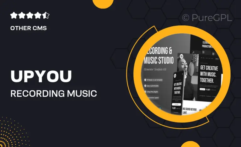 upyou recording music studio elementor template kit