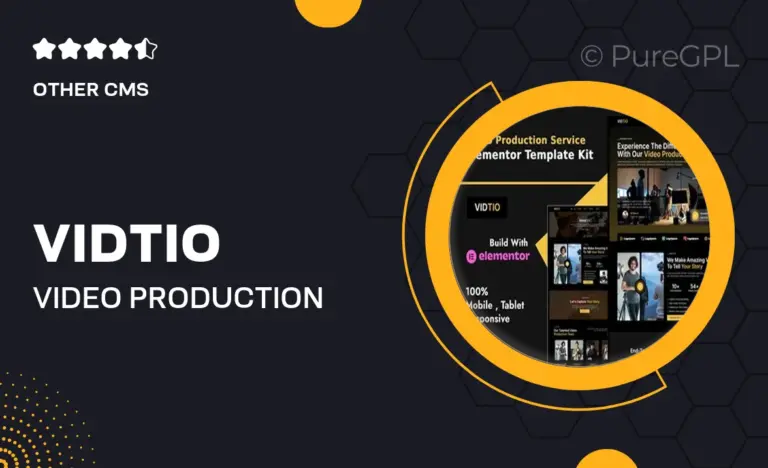 vidtio video production elementor template kit