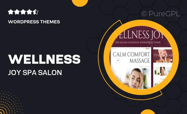 wellness joy spa salon massage wordpress theme