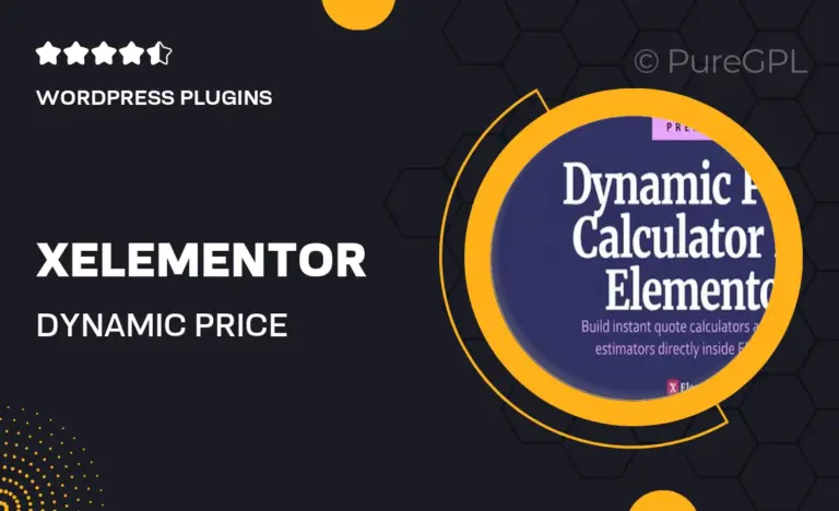 xelementor dynamic price calculator