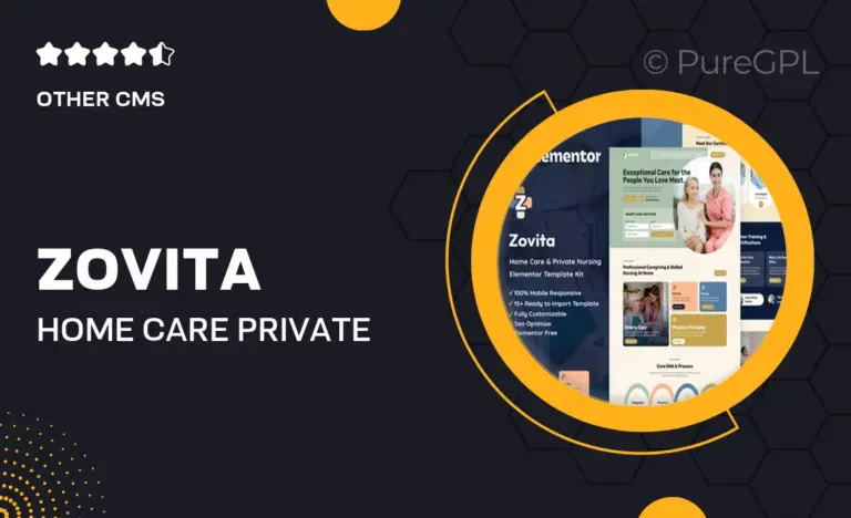 zovita home care private nursing elementor template kit