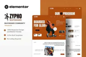 Zypho – Skateboard Community Elementor Template Kit