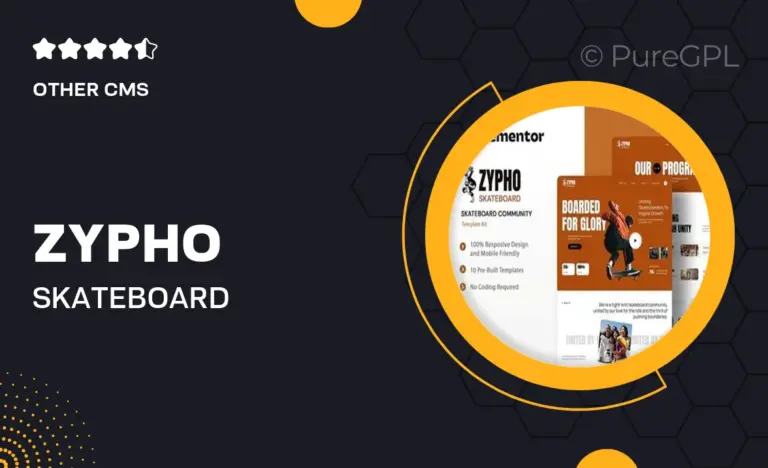zypho skateboard community elementor template kit