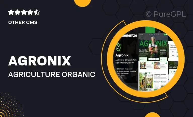 agronix agriculture organic farming elementor template kit