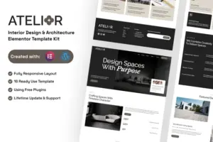 Atelior – Interior Design & Architecture Elementor Template Kit